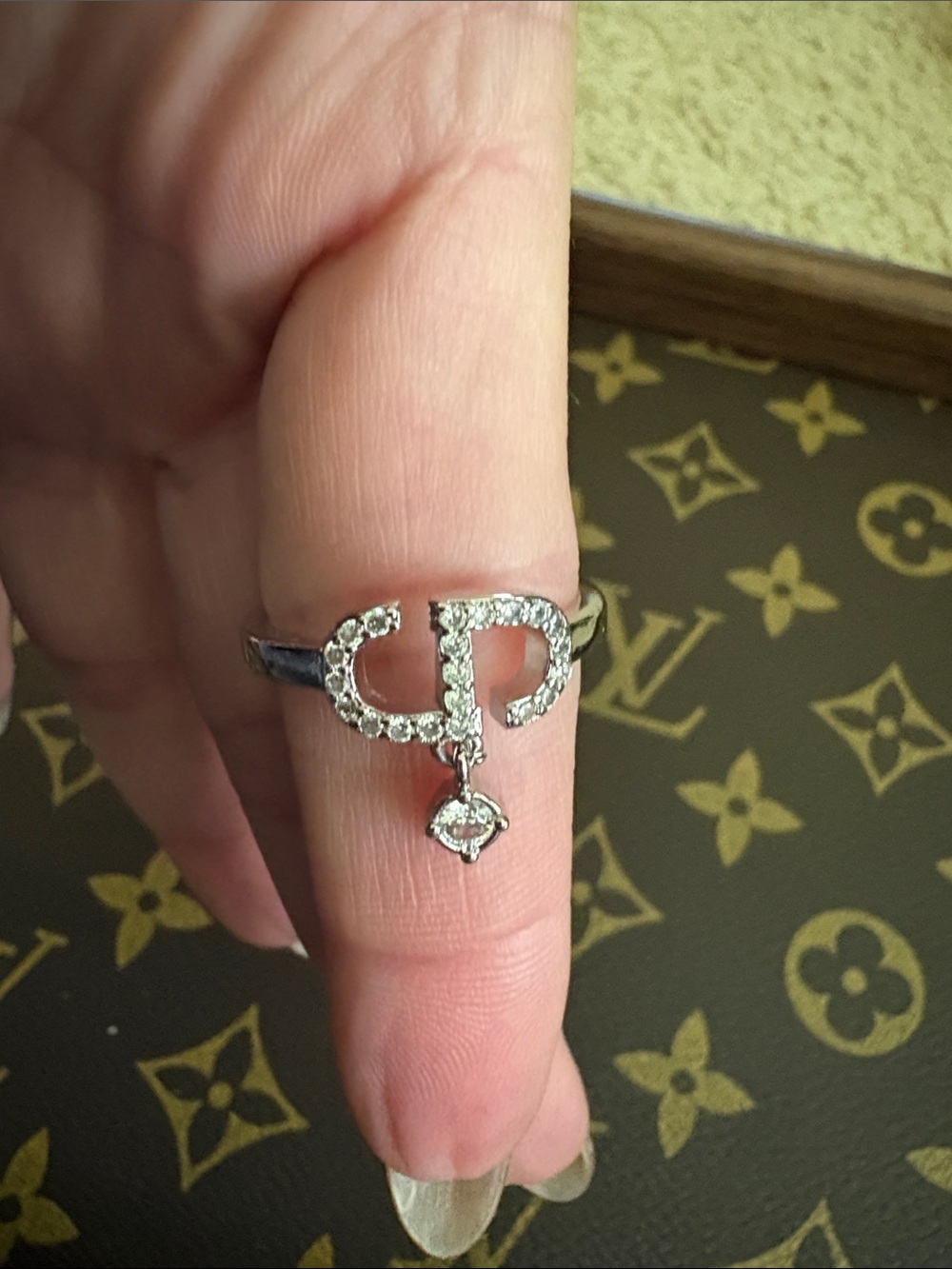 Crystal Look Silver Charm Ring - Women's Jewelry